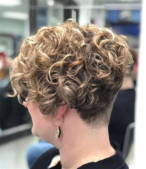 Permed And Clipped Short Curly Hair Short Permed Hair Short Stacked