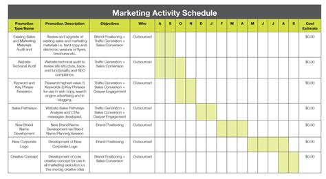 Action Plan Timetable