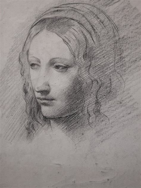 Leonardo da vinci paintings, drawings, renaissance antique art prints, posters, madonna head. Gustave Poetzsch - Tribute to Leonardo Da Vinci : Study of ...