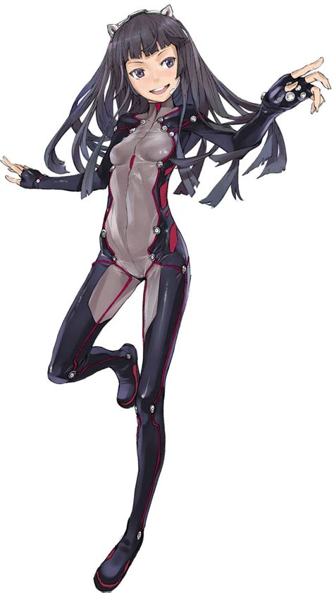 Absurdres Bangs Blackhair Bluntbangs Bodysuit Guiltycrown Highres Longhair Officialart Open