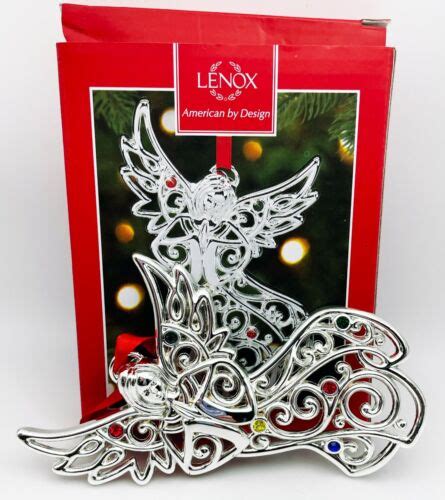Lenox Sparkle And Scroll Silver Plated Jeweled Angel Tree Christmas