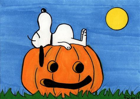 Snoopy Sleeps On Halloween Pumpkin Painting By Tambra Wilcox Fine Art