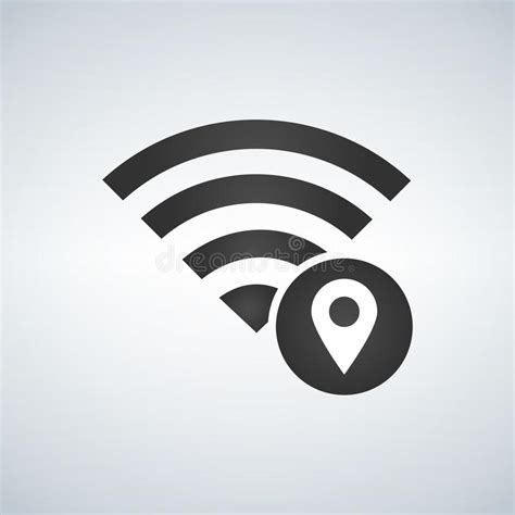 Wifi Connection Signal Icon With Map Pointer Or Location In The Stock