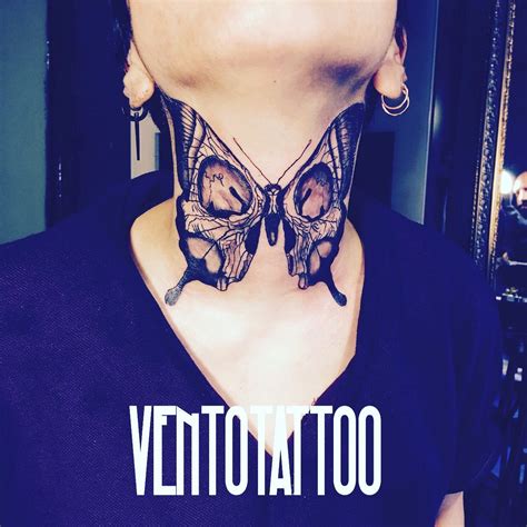 Artist Murat Salmanoğlu Butterfly Neck Tattoos For Women Neck