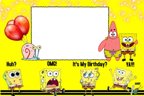 Spongebob Party Prop Frame Template Postermywall