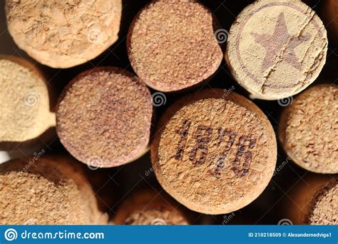Many Cork Texture Bottle Bungs Together Background Stock Image Image