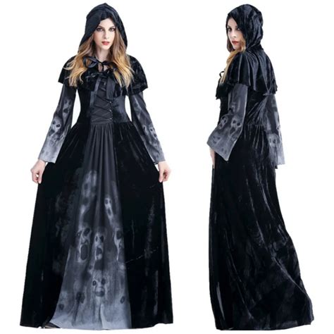 Halloween Victorian Dress Cosplay Costumes Scary Vampire Witch Clothes