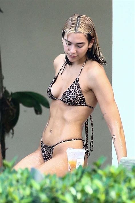Dua Lipa In Animal Print Bikini On The Pool In Miami Gotceleb