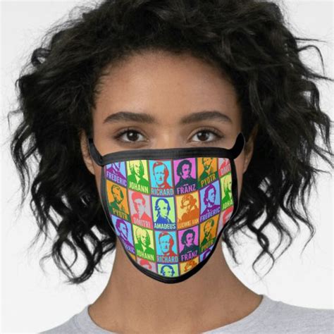 Pop Art Classical Music Composers Face Mask Zazzle