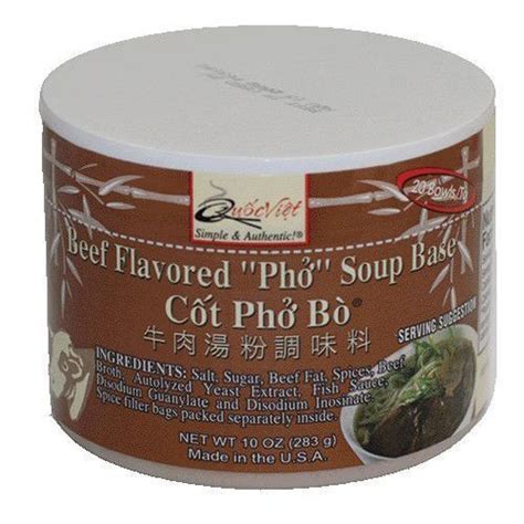 Those chewy noodles, that savory broth, the tender slices of beef — all those crunchy, spicy, herby garnishes we get to toss on top. Quoc Viet Foods Beef Flavored ""Pho"" Soup Base, 10 oz | Viet food, Pho soup, Food