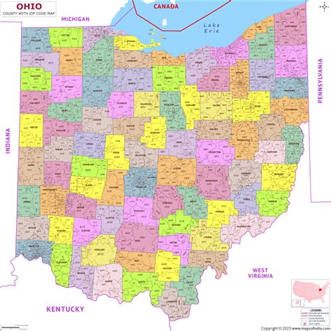 Ohio County Zip Codes Map