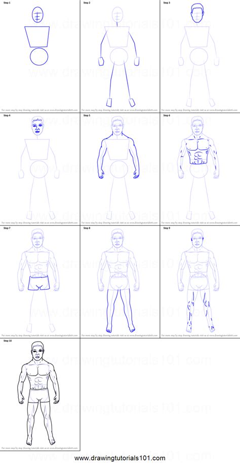 How To Draw Face And Body Printable Step By Step Drawing Sheet