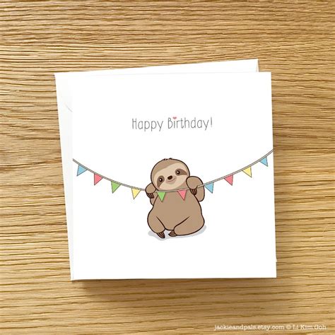 Greeting Cards Paper 3d Birthday Card Sloth Greetings Card Cute Card