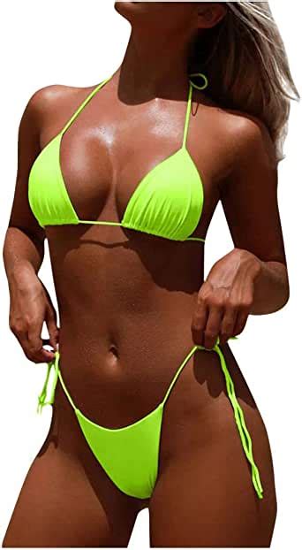 Neon Green Neon Bikini Micro Bikini Set Bathers Push Up Swimwear My Xxx Hot Girl