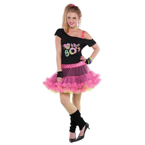 Disco Fancy Dress Costume Ra Ra Skirt 80s Dress Up Mini Skirt Ladies
