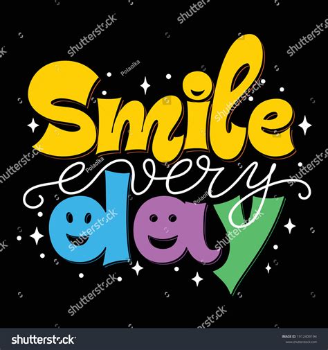Inspirational Quote Poster Smile Every Day Stock Vector Royalty Free