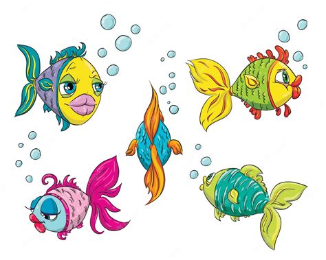 Premium Vector Cartoon Colorful Fish Vector Illustration