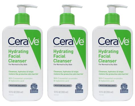 Cerave Hydrating Facial Cleanser Cream For Normal To Dry Skin 12 Ounce