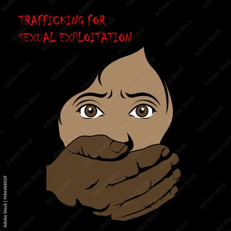 human trafficking awareness day four type illustration of human trafficking in vector stock