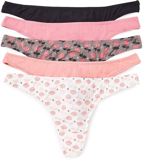 Light Pink And Black Thong Set Ladies Underwear Pajama Outfits Thongs Nemo Pink Black Bikinis