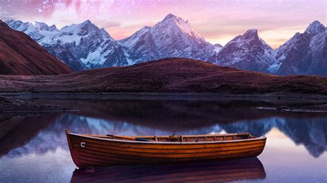 Boat Starry Night Sky Hd Nature 4k Wallpapers Images Backgrounds