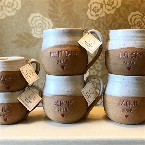Handmade Mug With Name Personalized Pottery Custom Mug Etsy Mugs