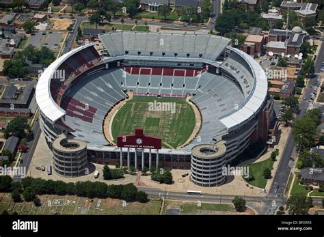 Aerial View Above Bryant Denny Stadium University Of Alabama Tuscaloosa