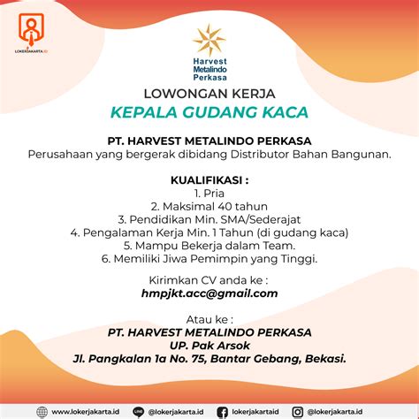 May 26, 2014 · expo lowongan kerja 26 mei 2015 10.20 makasih bgt bro info nya, sangat bermanfaat buat anak saya. Lowongan Kerja Kepala Gudang - storykal