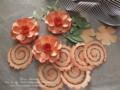 Each petal type has a gradient version where the outer petals are bigger than the inner ones and a normal uniform set. Image result for cricut 3d paper flowers | Paper flowers ...