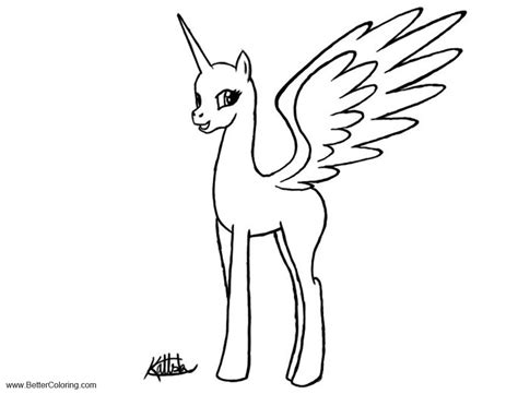 mlpdraw alicorn by pennygu on deviantart. Alicorn Coloring Pages Line base by IfreakenLoveDrawing ...