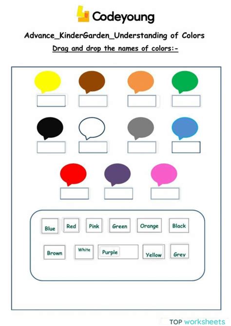 Colors Name Interactive Worksheet Topworksheets