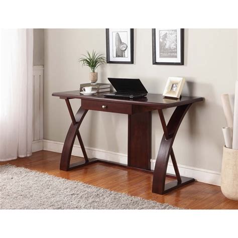 Solid Wood Computer Desk In Dark Brown Free Shipping Today