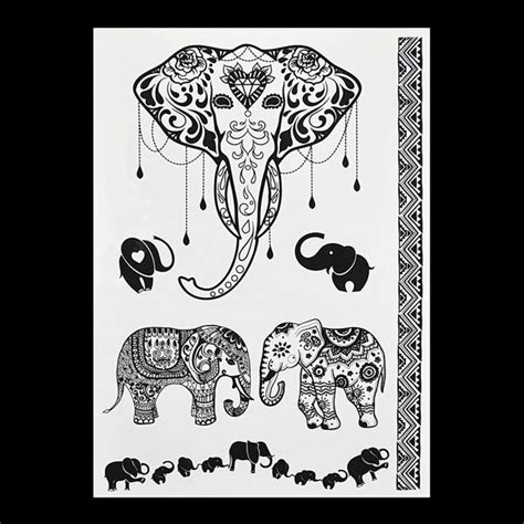 bh 8 indian elephant temporary black henna tattoos temporary inspired body tattoos stickers