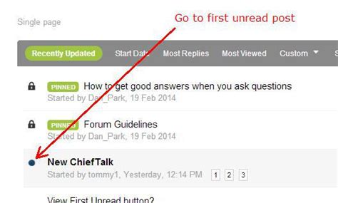 View First Unread Button General Q And A Chieftalk Forum