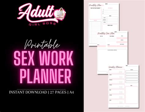 Sex Worker Planner Printable Adult Content Creator Organizer Etsy