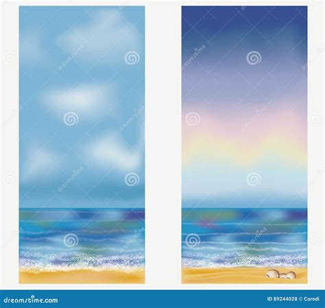 Sea Tropical Banners Vector Stock Vector Illustration Of Sand Mesh