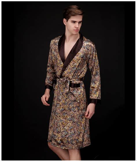 Nightgown Robe Sets Satin Robes Men Dressing Gown Bathrobe For Men