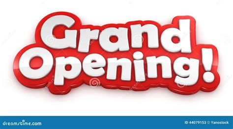 Grand Opening Text Banner On White Background Stock Illustration
