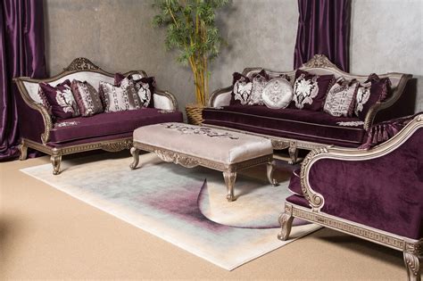 Lisette Antique Style Palace Sofa & Loveseat in Burgundy ...