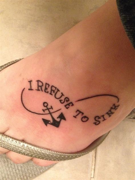 Originally a nautical symbol, anchors mean steadfastness and determination. I refuse to sink tattoo | Tatouages | Pinterest | The o ...