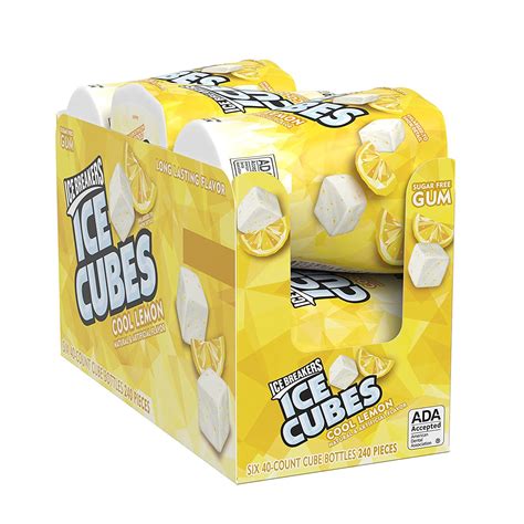 Ice Breakers Ice Cubes Sugar Free Gum With Xylitol Cool Lemon 40Piece