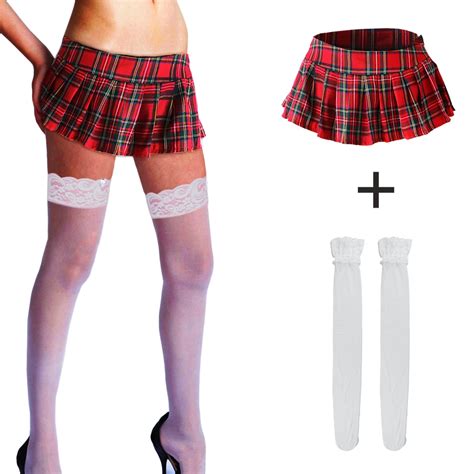 2020 Women Plaid Mini Skirt Sexy Cosplay Uniform Pleated Skirts School