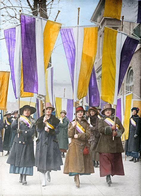 Womens Day—see Colorized Vintage Photos Of Suffrage Marches Time