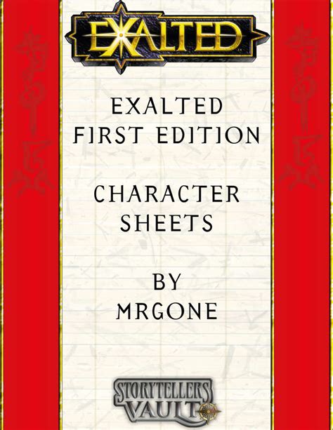 Mrgones Exalted First Edition Character Sheets White Wolf Wargame