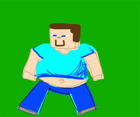 Fat Minecraft Steve Drawception