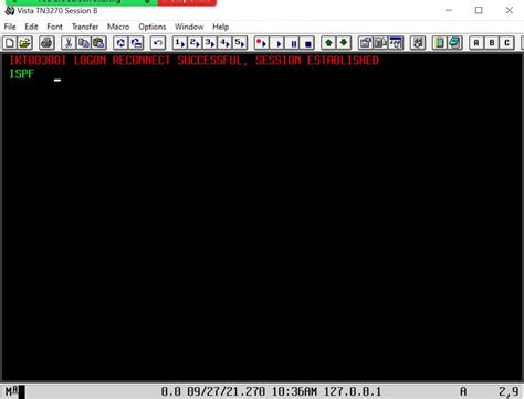 Mainframe Ispf Reconnect Successful But Does Not Show Ispf Primary