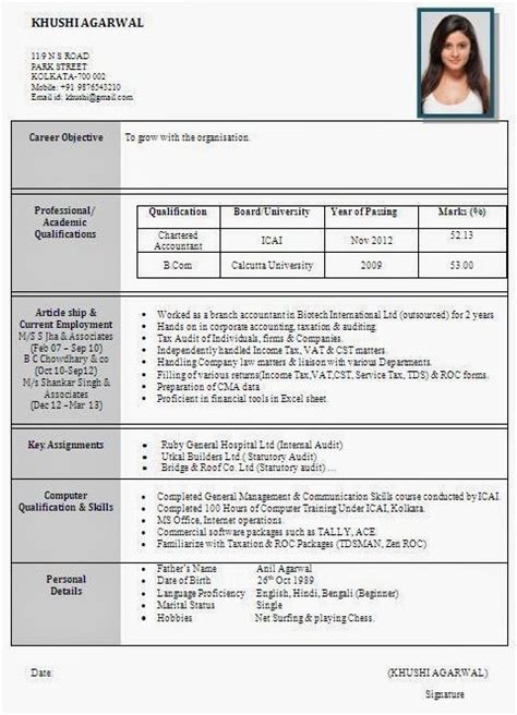 resume format india resume templates