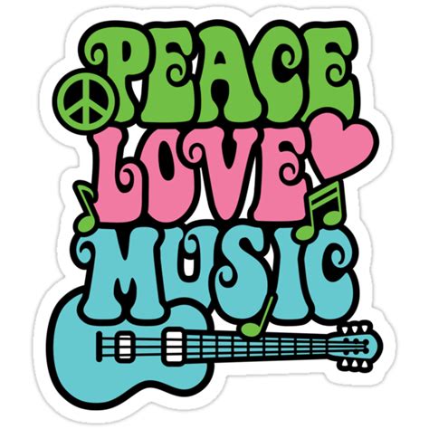 "Peace Love Music" Stickers by Lisann | Redbubble png image