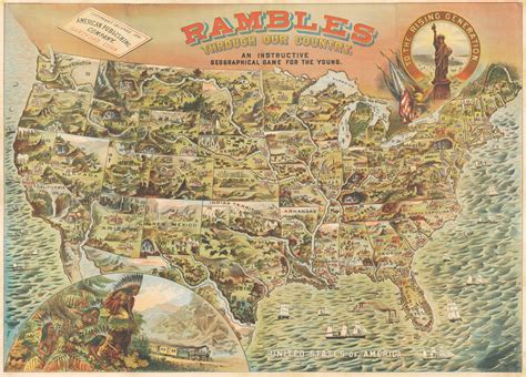 Rambles Through Our Country A Spectacular Pictorial Map Of The