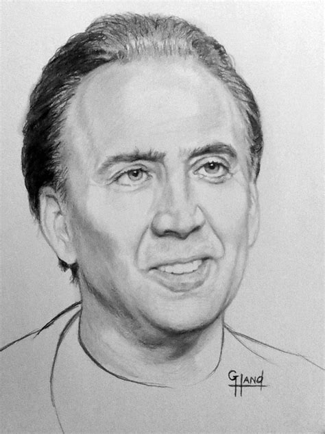 Nicolas Cage 11x 14 Drawing By Greg Handcommission A Drawing From
